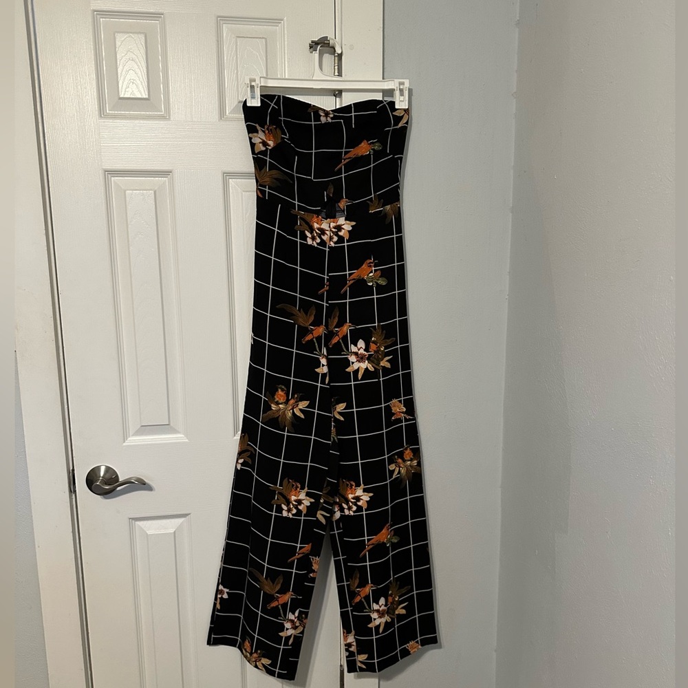 Sweetheart Neckline Floral Jumpsuit